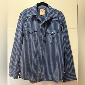Iron & Resin Blue Striped Western Button-Down Shirt